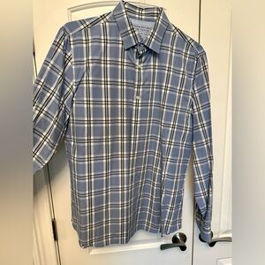 Banana Republic Men's Blue and White Plaid Shirt
